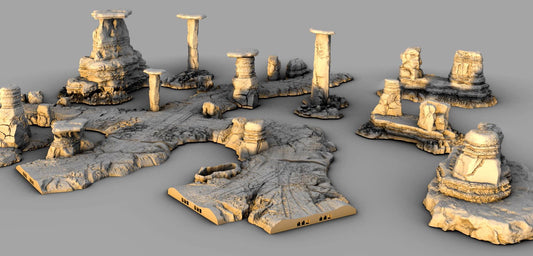 Badland Road Set - 3D Printed Tabletop Terrain, Perfect for Wargames, Board Games, Role Playing Games