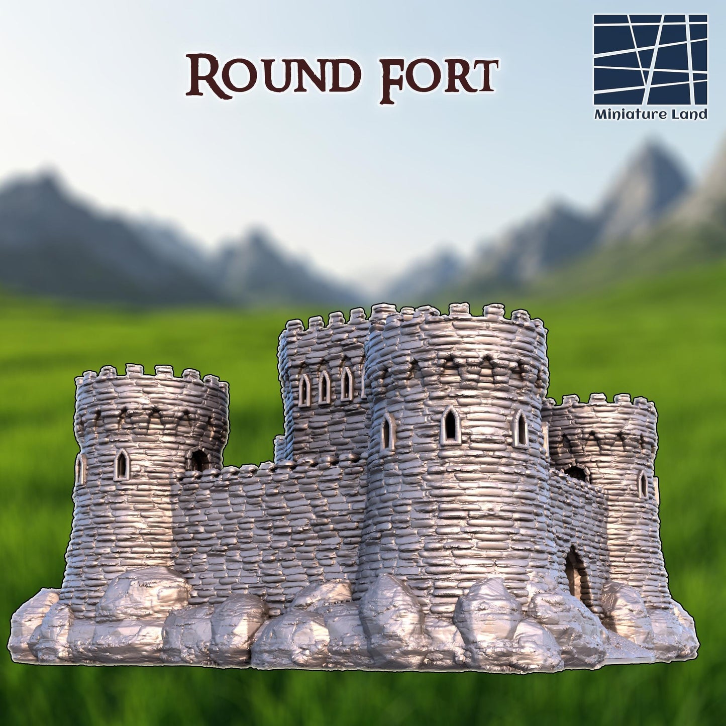 Round Fort - Tabletop Terrain - 28 MM, Tabletop 3D Printed Terrain by MiniatureLand, Perfect for Wargaming and RPGs