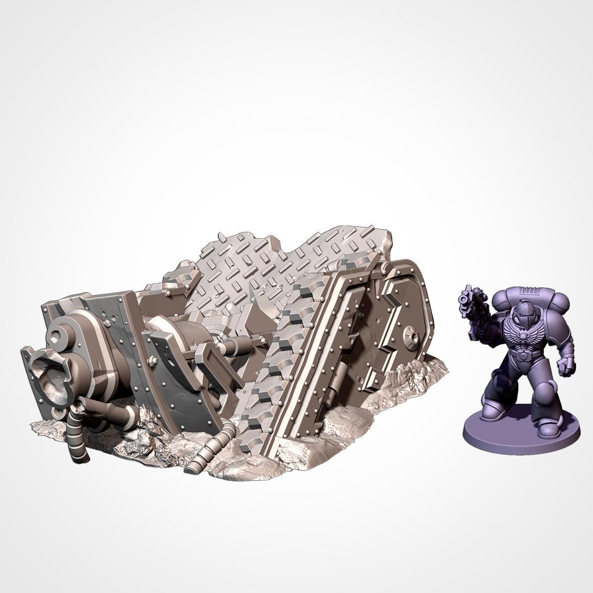 DESTROYED TANKS Txarli Factory Sci-Fi modular Wreckage Set, Perfect for Tabletop Wargames