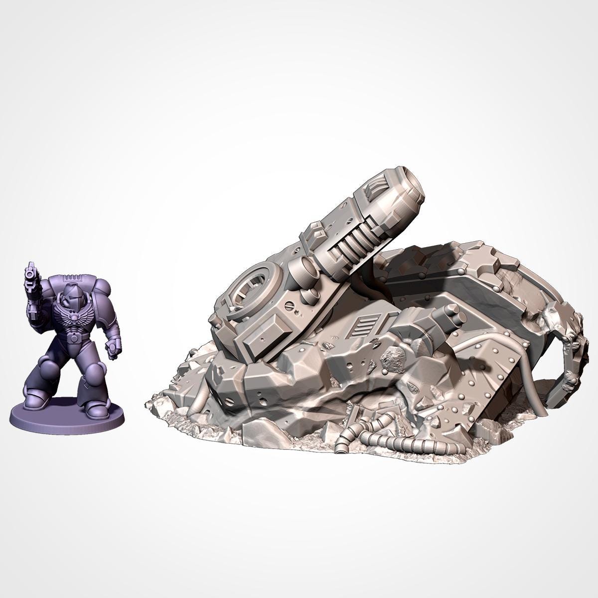 DESTROYED TANKS Txarli Factory Sci-Fi modular Wreckage Set, Perfect for Tabletop Wargames