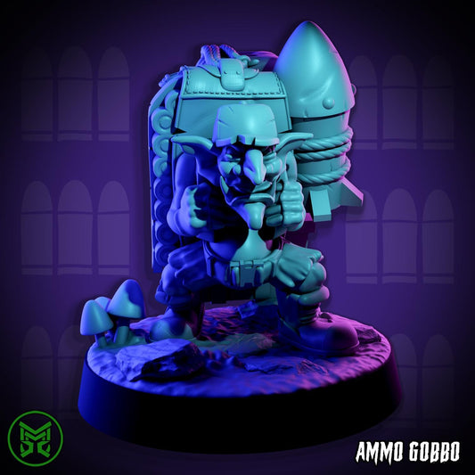 Ammo Gobbo, Space-Faring Orkish Menace Sculpted by Mekka Miniatures, Grimdark Compatible, Scaled for Miniature Wargames