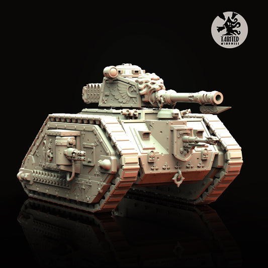 Lion Tank, Imperial Heavy Assault Tank Sculpted by Tainted Windmill for Wargames set in the Grimdark Future