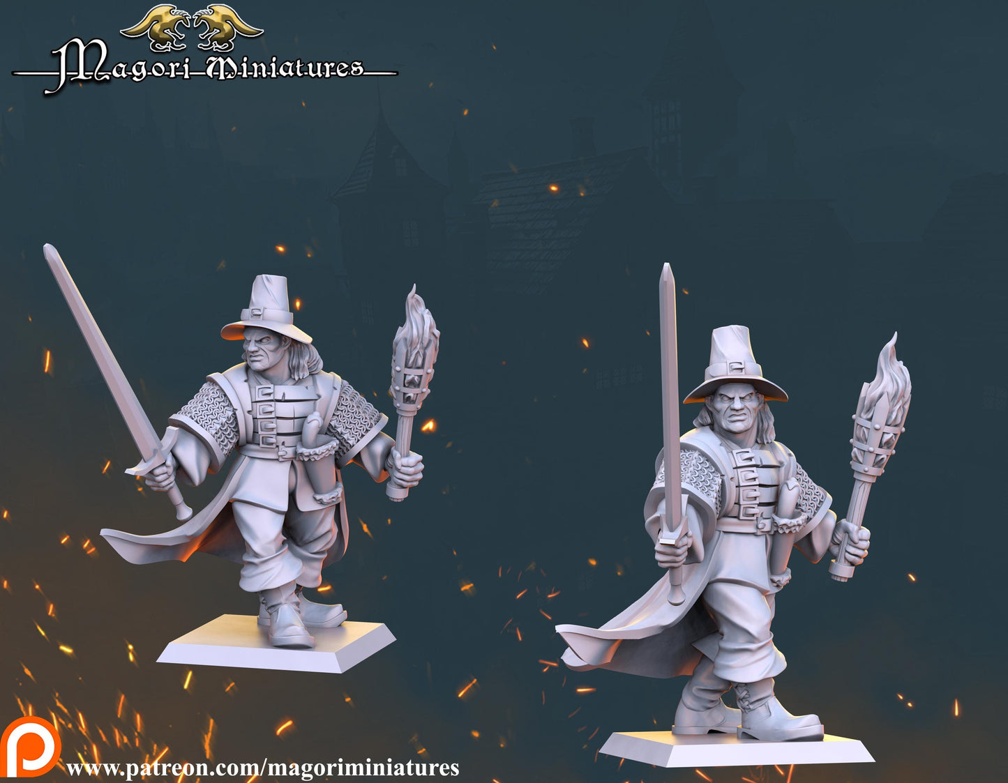 Witch Hunter Warband, Fantasy Skirmish Miniatures by Magori Miniatures, perfect for Fantasy Wargames and RPGs