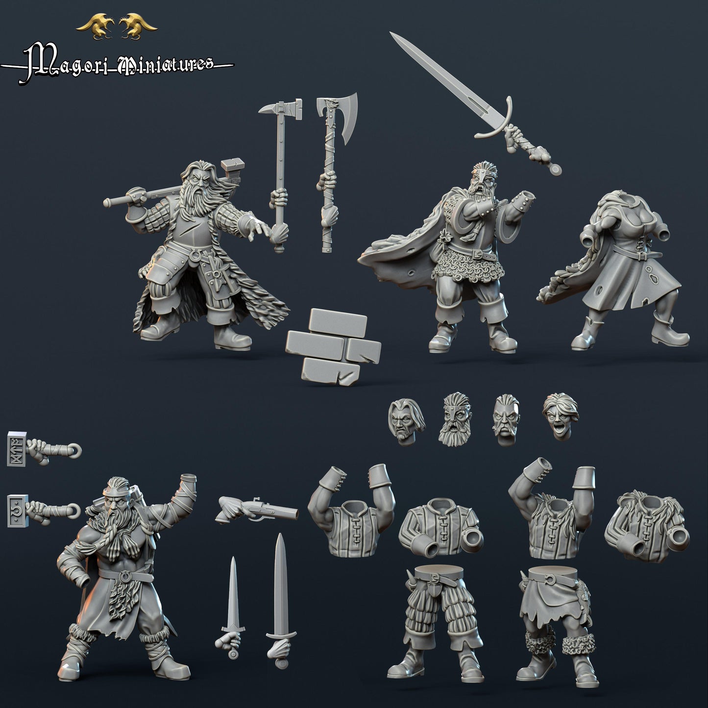 Band of the Wolf, Fantasy Skirmish Miniatures by Magori Miniatures, perfect for Fantasy Wargames and RPGs