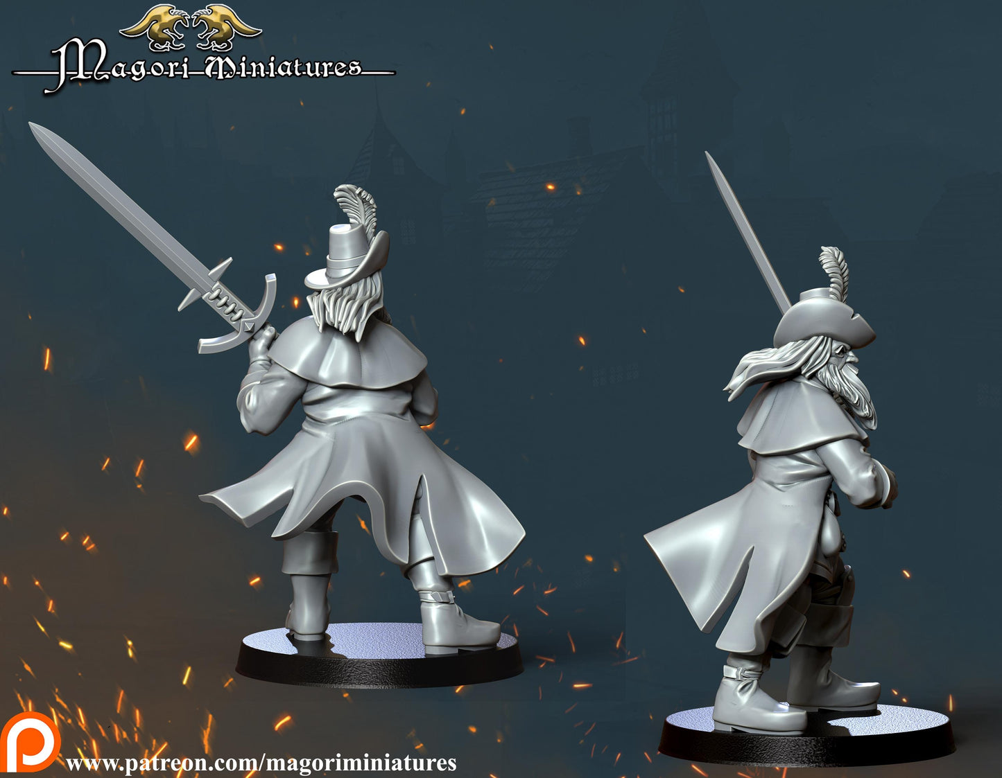 Ostenland Greatsword, Fantasy Skirmish Miniatures by Magori Miniatures, perfect for Fantasy Wargames and RPGs