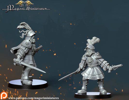 Marienburg Captain, Fantasy Skirmish Miniatures by Magori Miniatures, perfect for Fantasy Wargames and RPGs