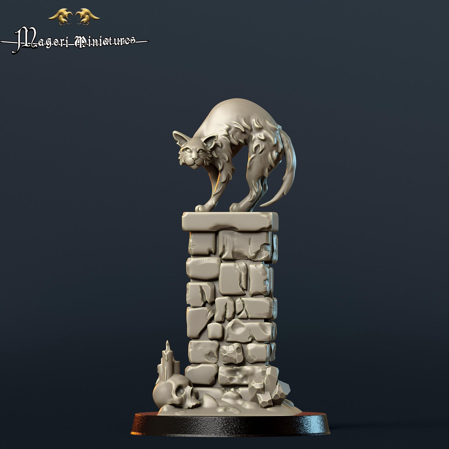 Grimdark Cat, Fantasy Skirmish Scatter Terrain by Magori Miniatures, perfect for Fantasy Wargames and RPGs