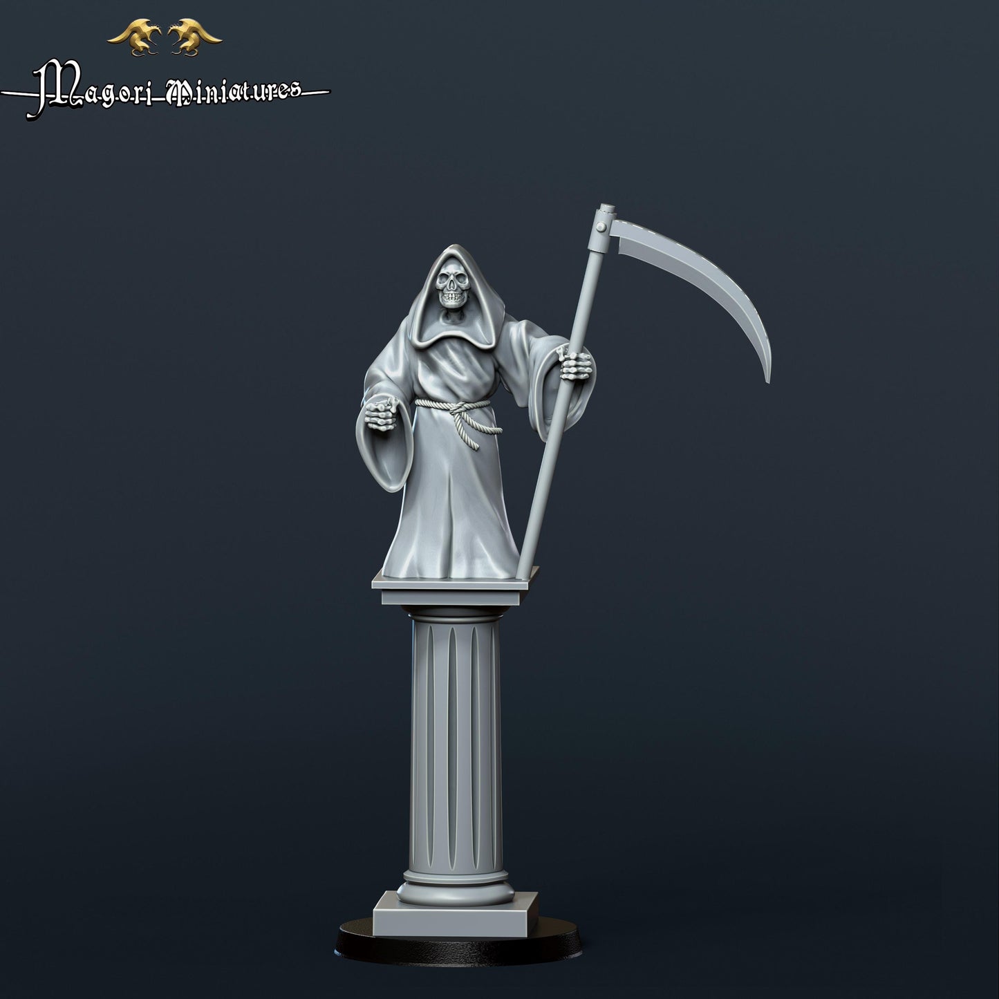 Grim Reaper Statue, Fantasy Skirmish Scatter Terrain by Magori Miniatures, perfect for Fantasy Wargames and RPGs