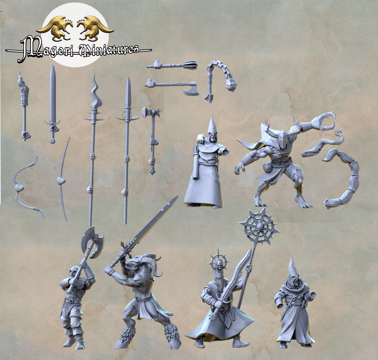 Cultist Warband, Fantasy Skirmish Miniatures by Magori Miniatures, perfect for Fantasy Wargames and RPGs