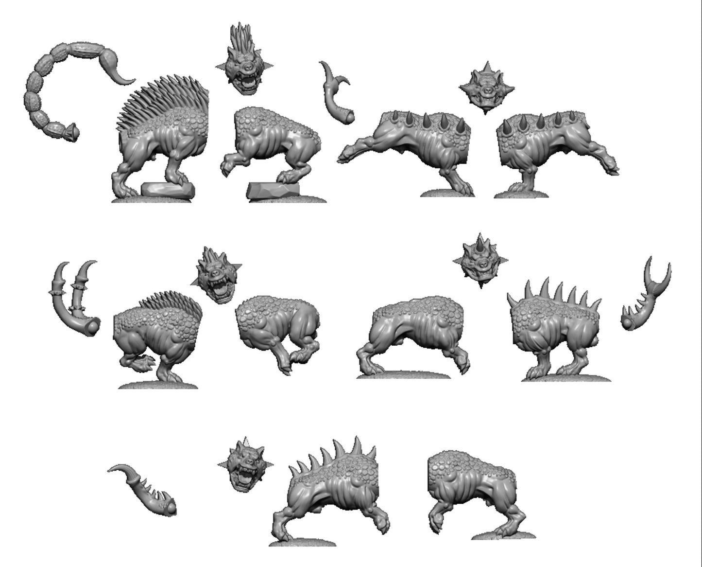 Chaos Mastiffs, Fantasy Skirmish Miniatures by MoM Miniatures, perfect for Fantasy Wargames and RPGs