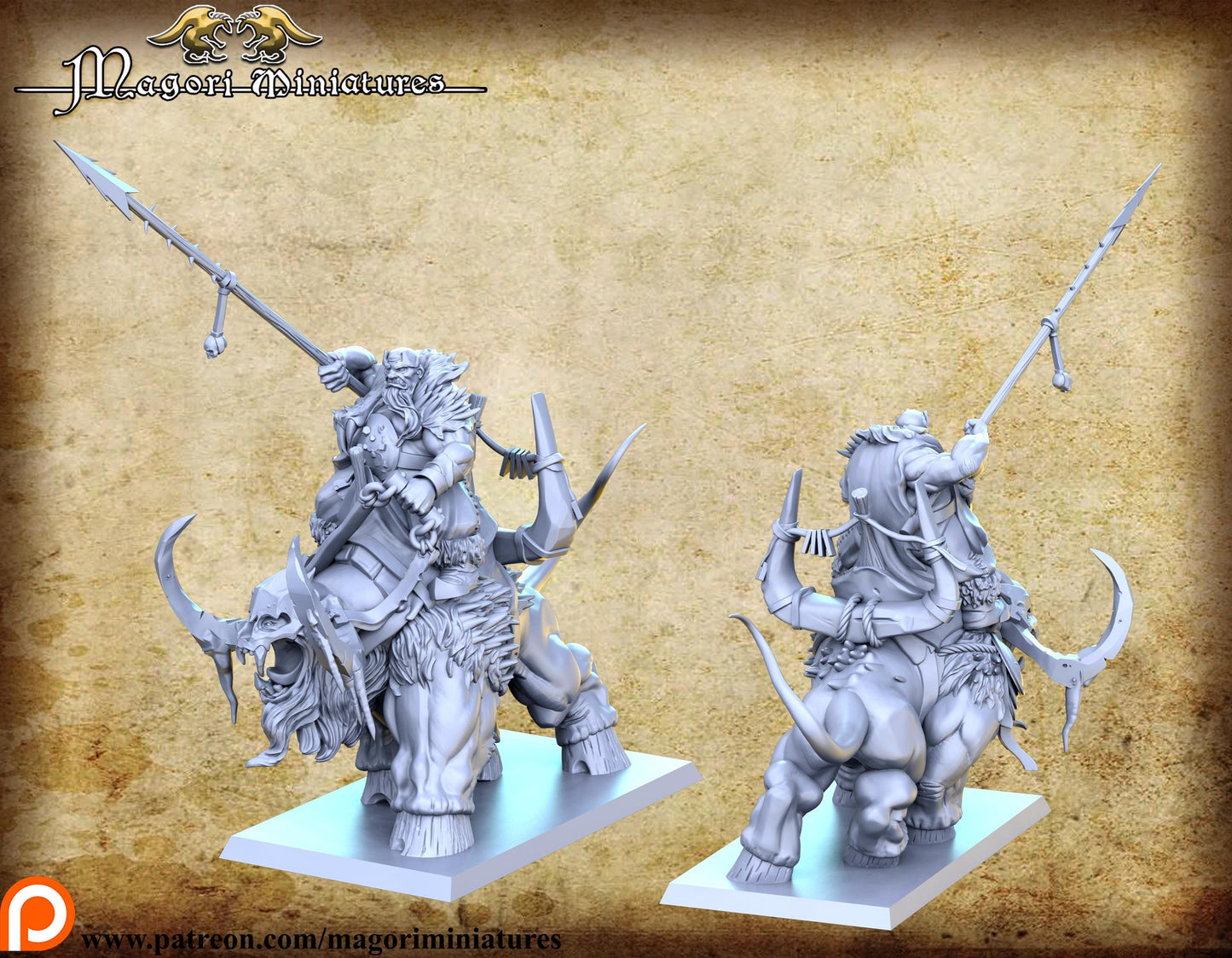 Stone Beast Ogre Rider, Fantasy Miniatures by Magori Miniatures, perfect for Fantasy Wargames and RPGs