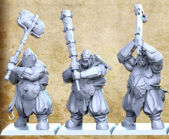 Ogre Heavies, Fantasy Miniatures by Magori Miniatures, perfect for Fantasy Wargames and RPGs