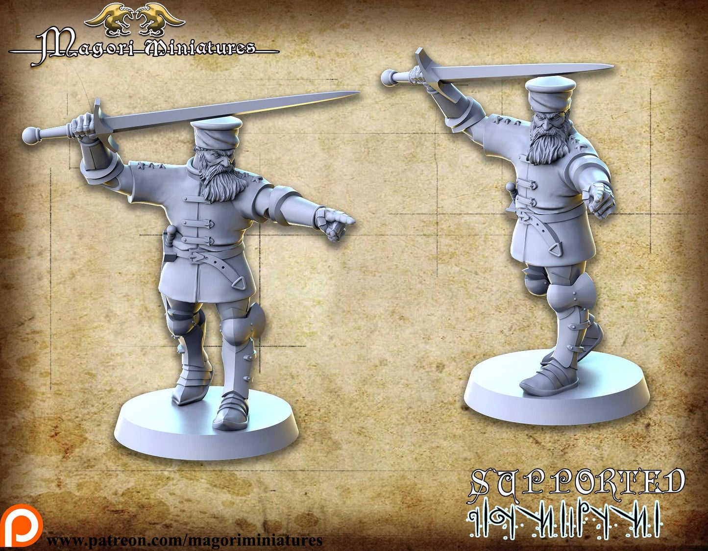 Venice Admiral, Fantasy Skirmish Miniatures by Magori Miniatures, perfect for Fantasy Wargames and RPGs