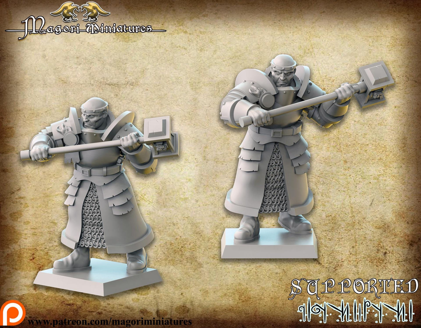 Priest of the Hammer God, Fantasy Skirmish Miniatures by Magori Miniatures, perfect for Fantasy Wargames and RPGs