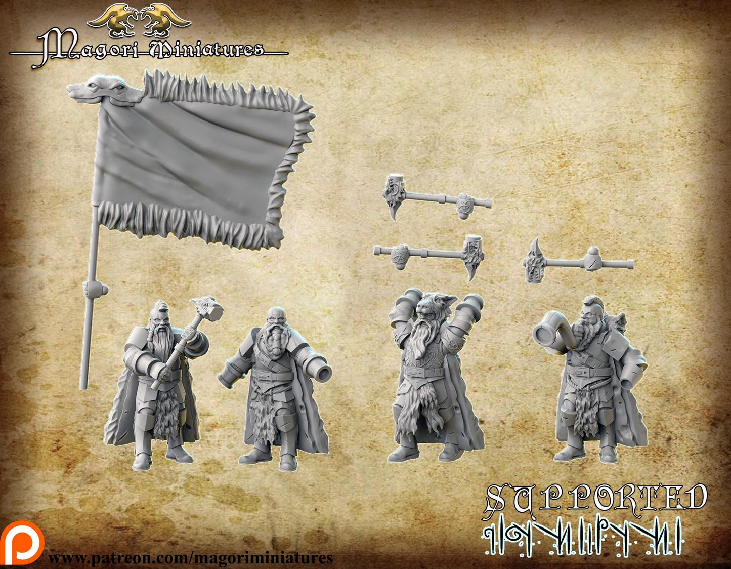 Teuton Wolf Knights, Fantasy Skirmish Miniatures by Magori Miniatures, perfect for Fantasy Wargames and RPGs