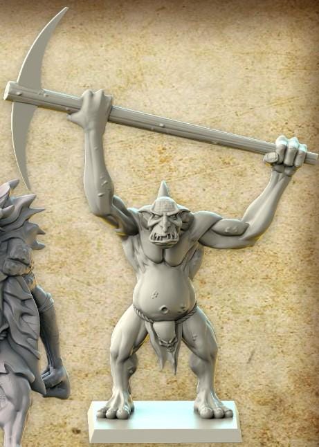 Troll King and Troll Henchmen, Fantasy Skirmish Miniatures by Magori Miniatures, perfect for Fantasy Wargames and RPGs