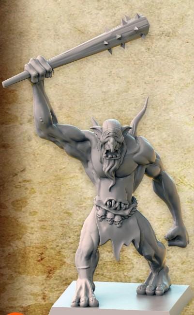 Troll King and Troll Henchmen, Fantasy Skirmish Miniatures by Magori Miniatures, perfect for Fantasy Wargames and RPGs