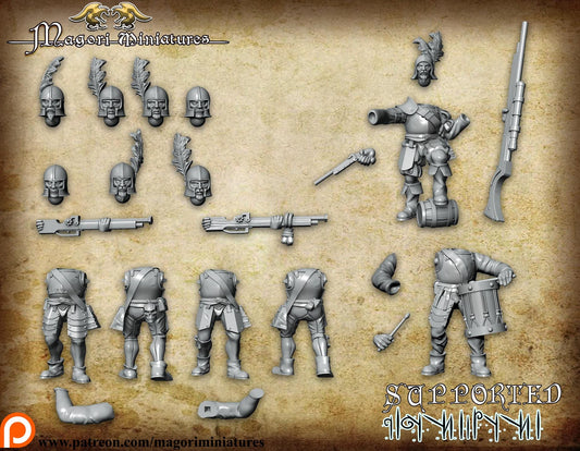 Ironside Handgunners, Fantasy Skirmish Miniatures by Magori Miniatures, perfect for Fantasy Wargames and RPGs