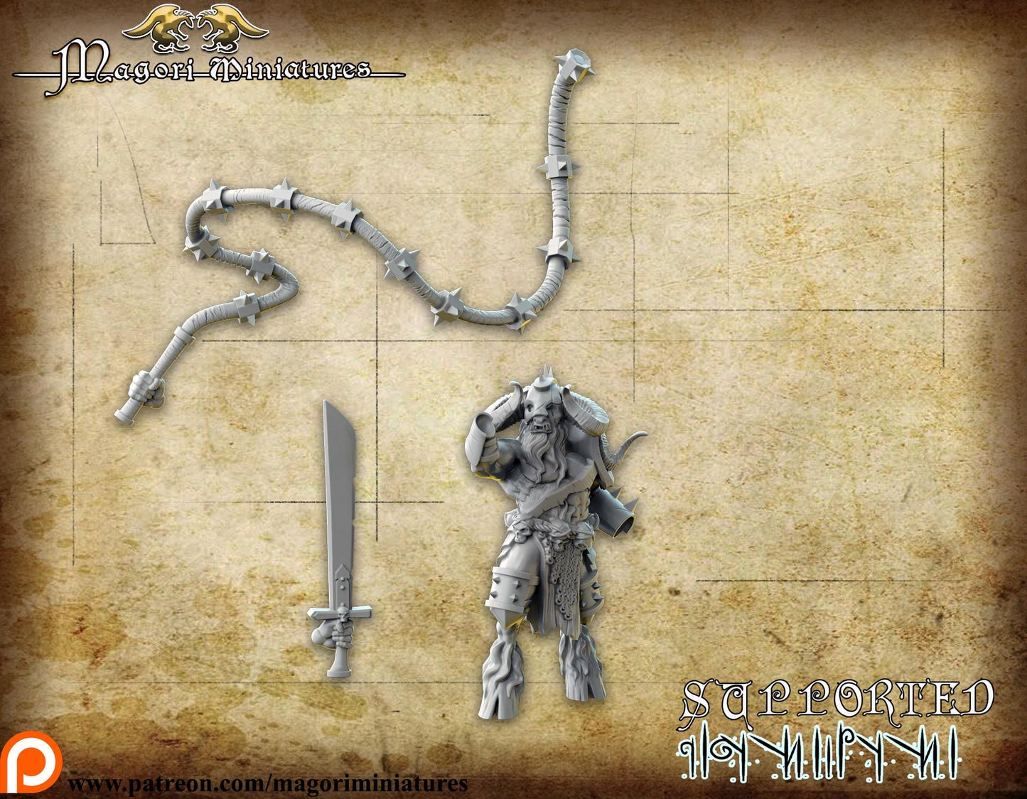 One-Eyed Goatchief, Fantasy Miniatures by Magori Miniatures, perfect for Fantasy Wargames and RPGs