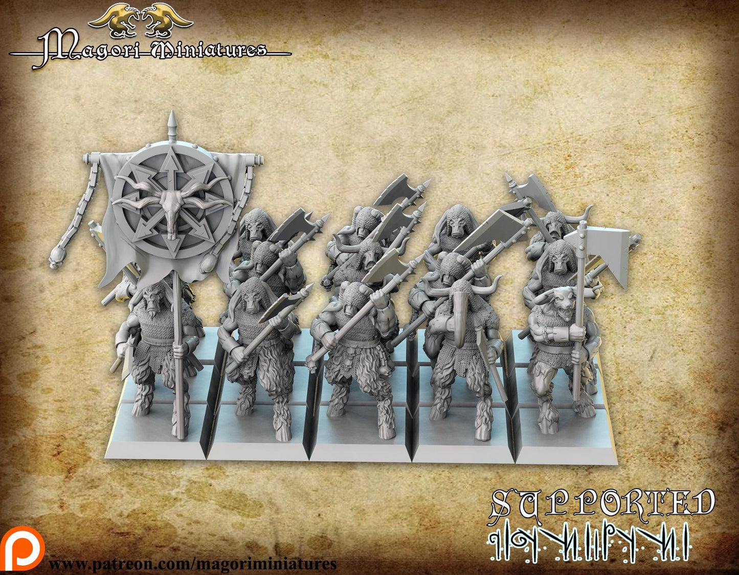 Blood Goat Regiment, Fantasy Miniatures by Magori Miniatures, perfect for Fantasy Wargames and RPGs