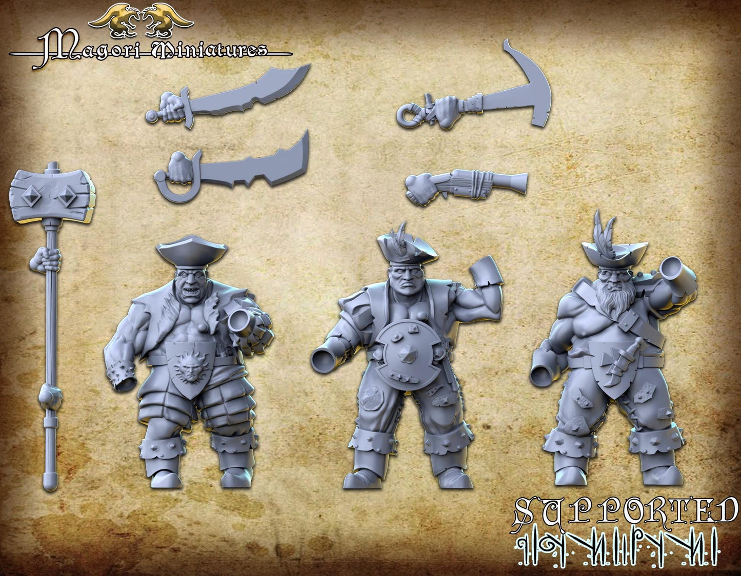 Mercenary Ogre Unit, Fantasy Miniatures by Magori Miniatures, perfect for Fantasy Wargames and RPGs
