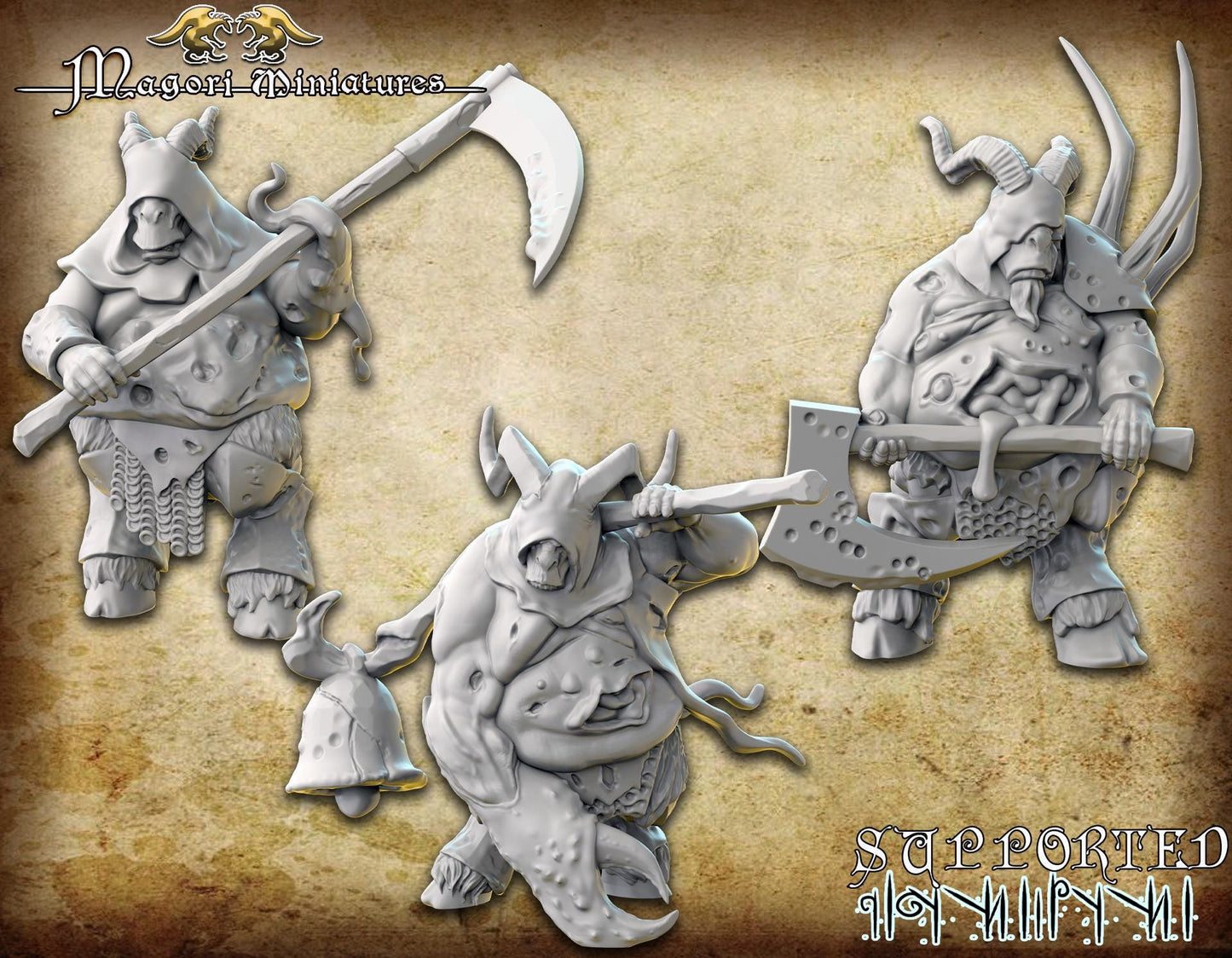 Blight Goat Champions , Fantasy Miniatures by Magori Miniatures, perfect for Fantasy Wargames and RPGs