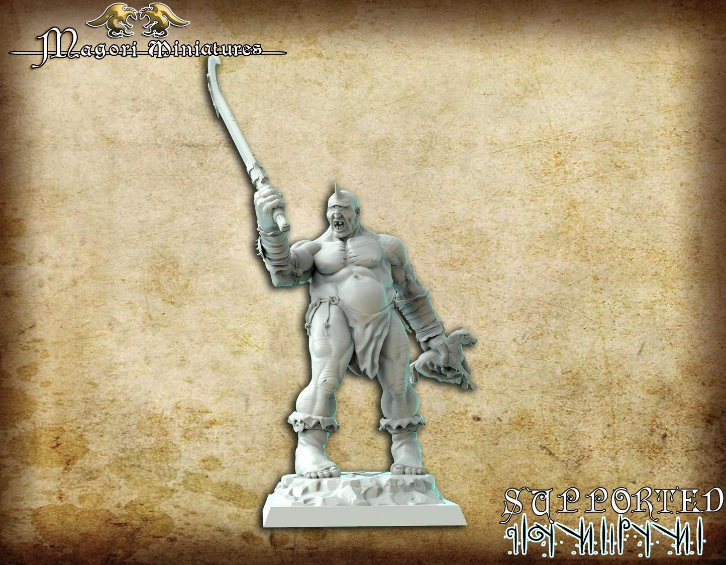Giant king and Cyclops kit, Fantasy Miniatures by Magori Miniatures, perfect for Fantasy Wargames and RPGs