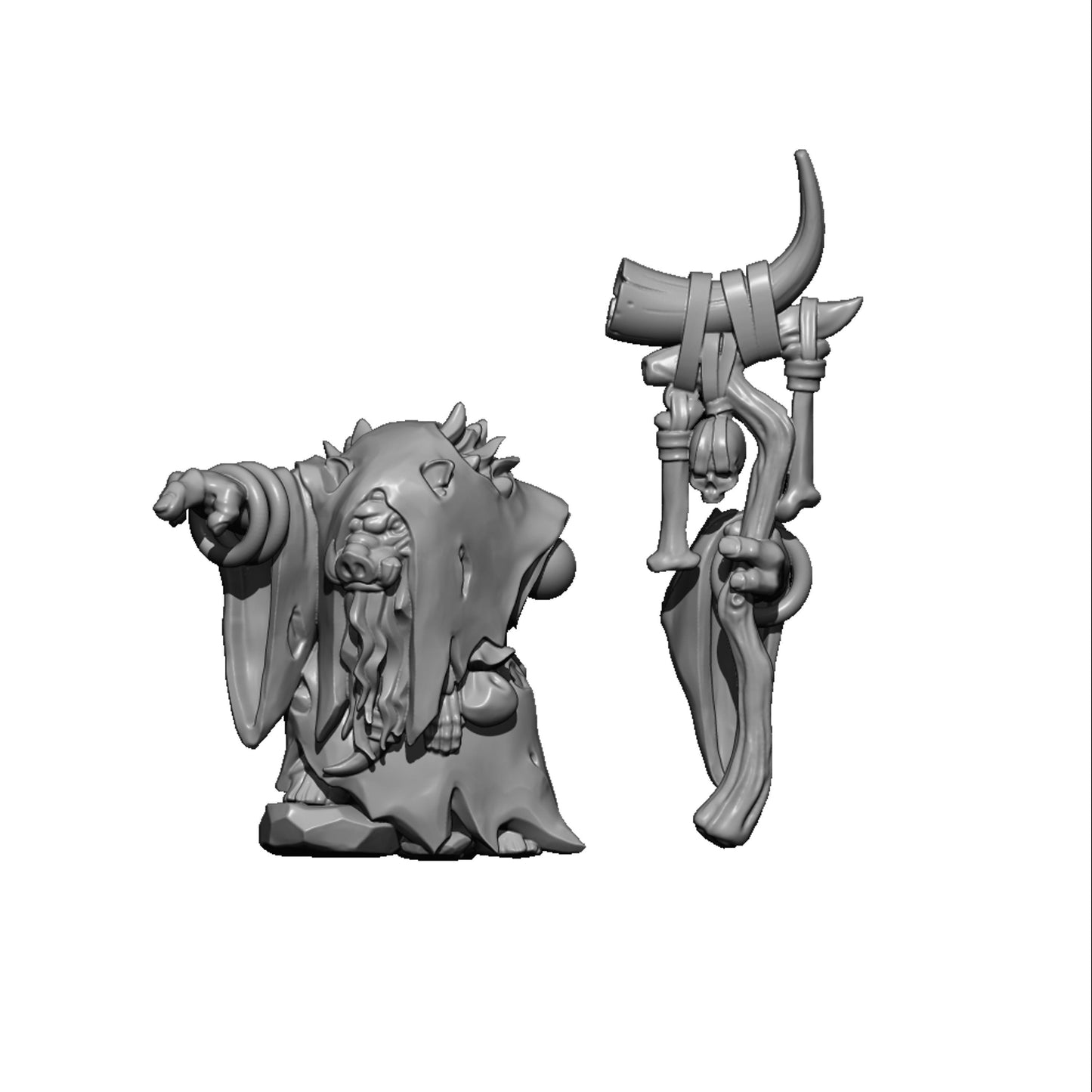 Shaman Pigman, Fantasy Skirmish Miniatures by MoM Miniatures, perfect for Fantasy Wargames and RPGs