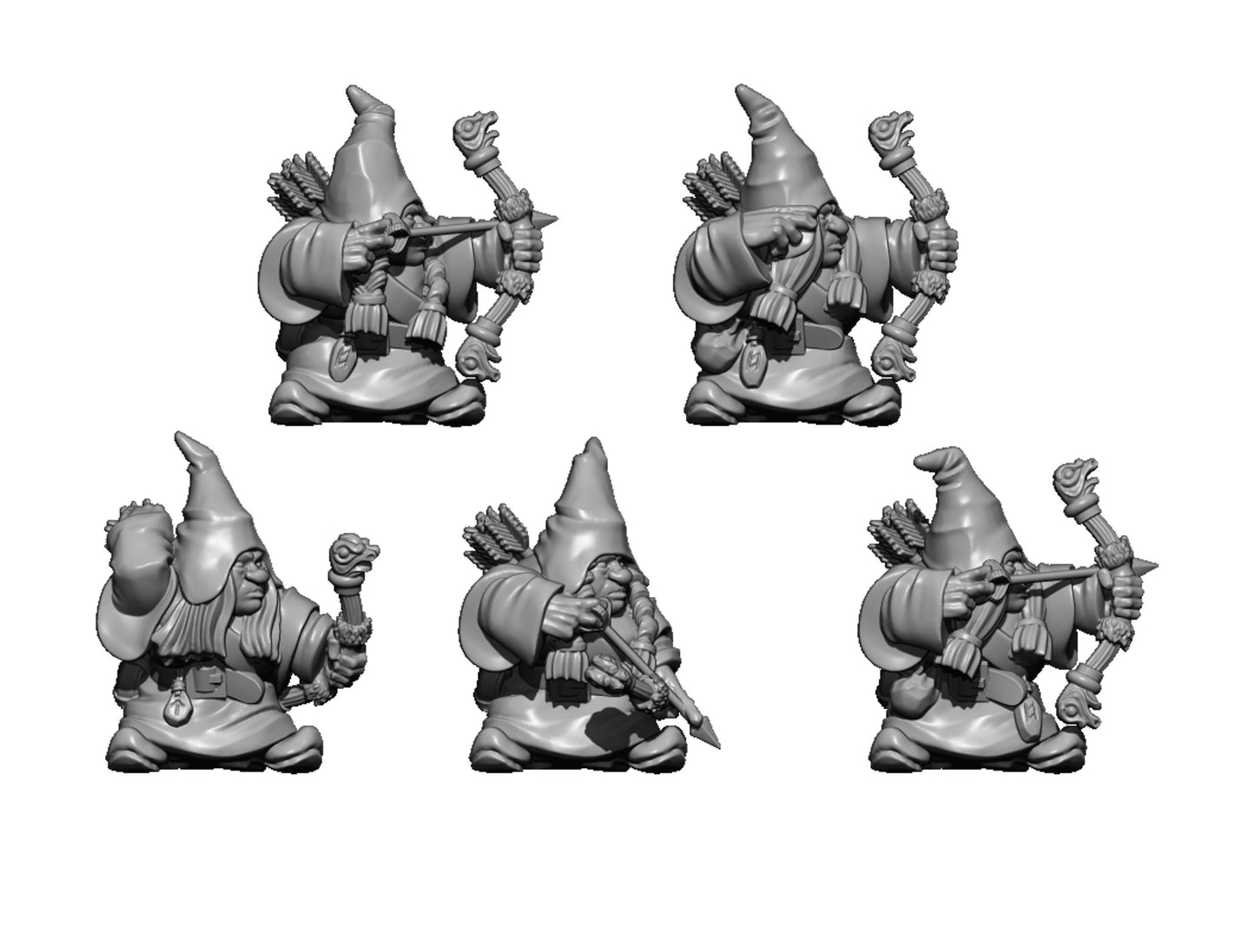Dwarven Rangers with Bow, Fantasy Skirmish Miniatures by MoM Miniatures, perfect for Fantasy Wargames and RPGs