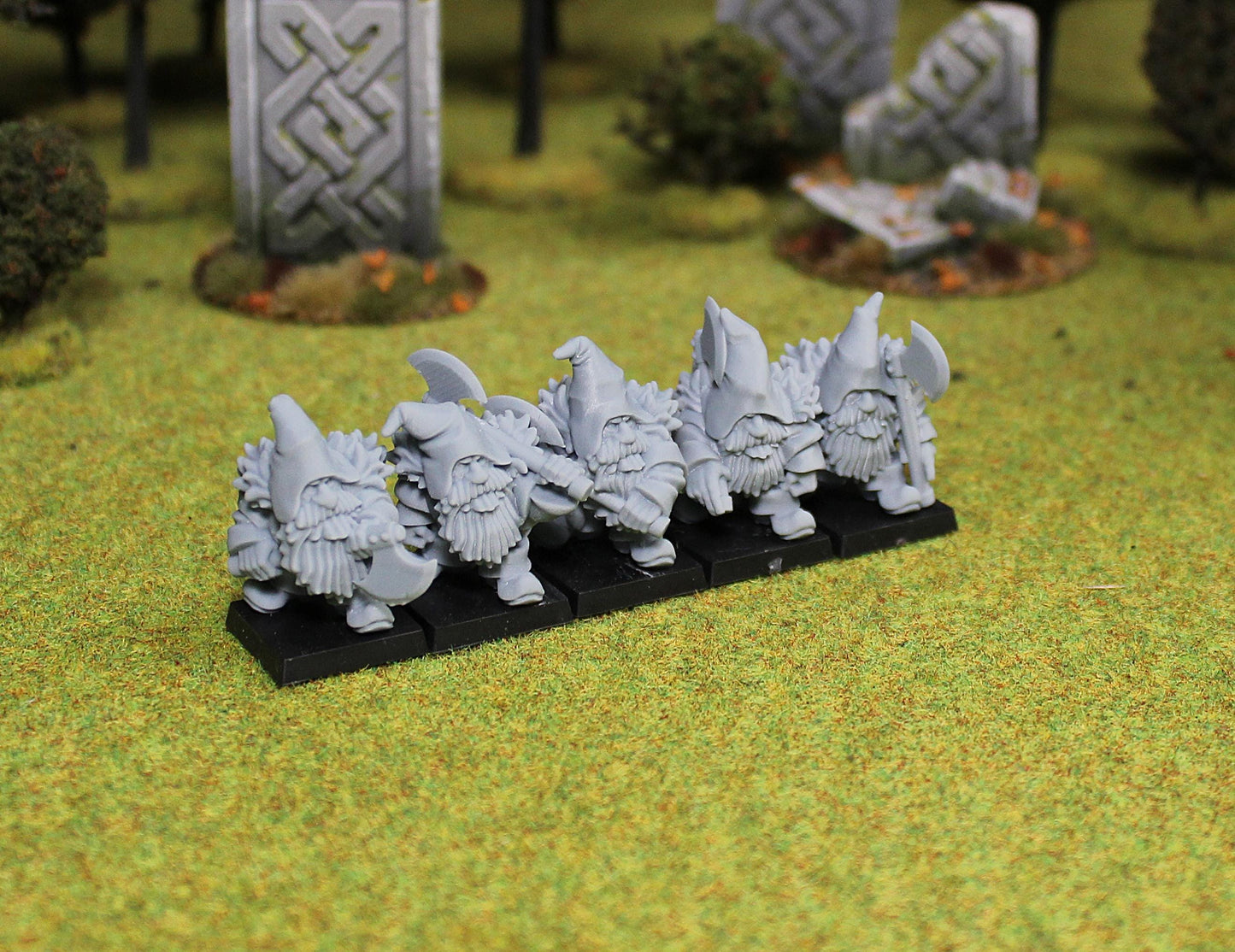 Dwarven Rangers with Axes, Fantasy Skirmish Miniatures by MoM Miniatures, perfect for Fantasy Wargames and RPGs