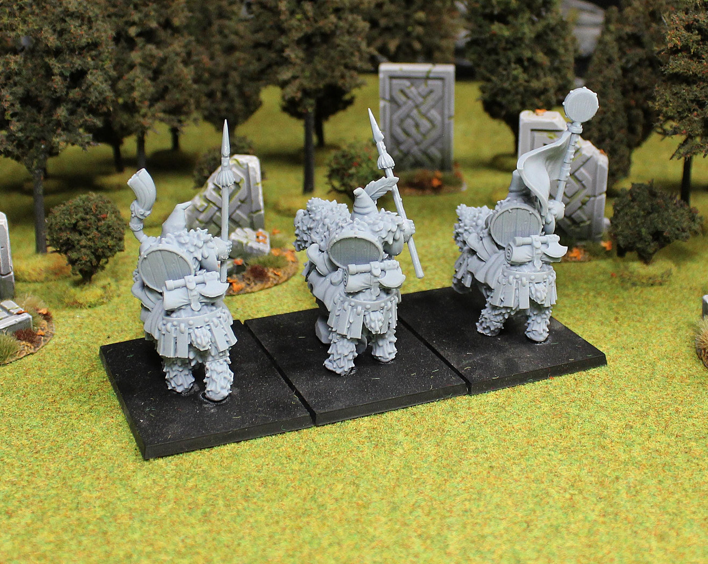 Dwarven Bear Cavalry, Fantasy Skirmish Miniatures by MoM Miniatures, perfect for Fantasy Wargames and RPGs