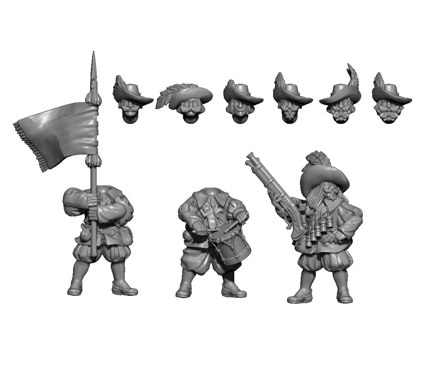 Bornland Harquebusiers, Fantasy Skirmish Miniatures by MoM Miniatures, perfect for Fantasy Wargames and RPGs