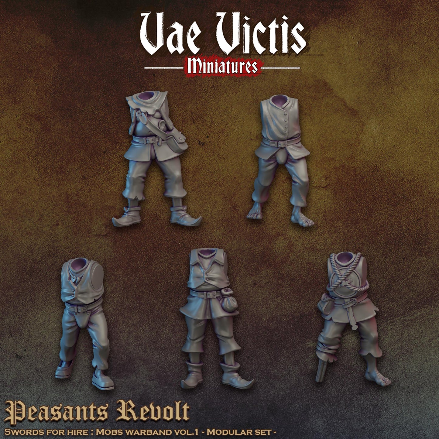 Modular Peasants Revolt, Miniatures, Bits and Weapon Conversions Fantasy by Vae Victis, perfect for Fantasy tabletop Wargames