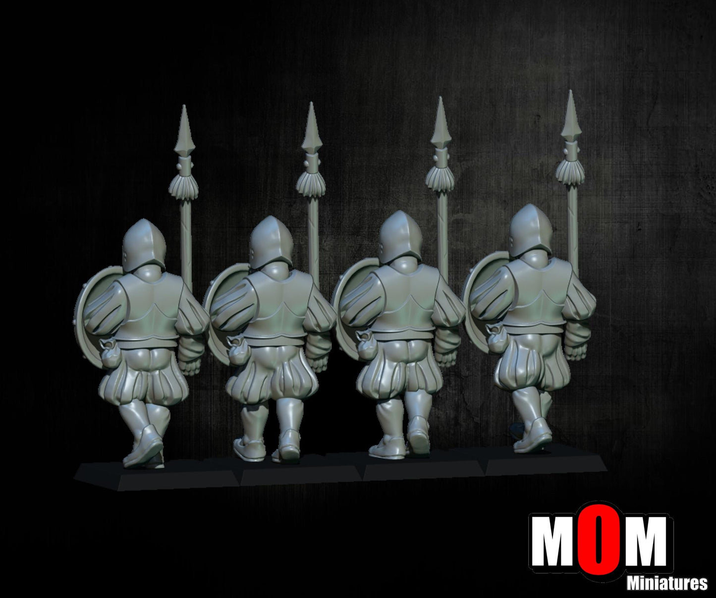 Imperial Spearmen, Fantasy Skirmish Miniatures by MoM Miniatures, perfect for Fantasy Wargames and RPGs