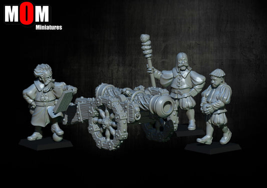 Imperial Cannon, Fantasy Skirmish Miniatures by MoM Miniatures, perfect for Fantasy Wargames and RPGs