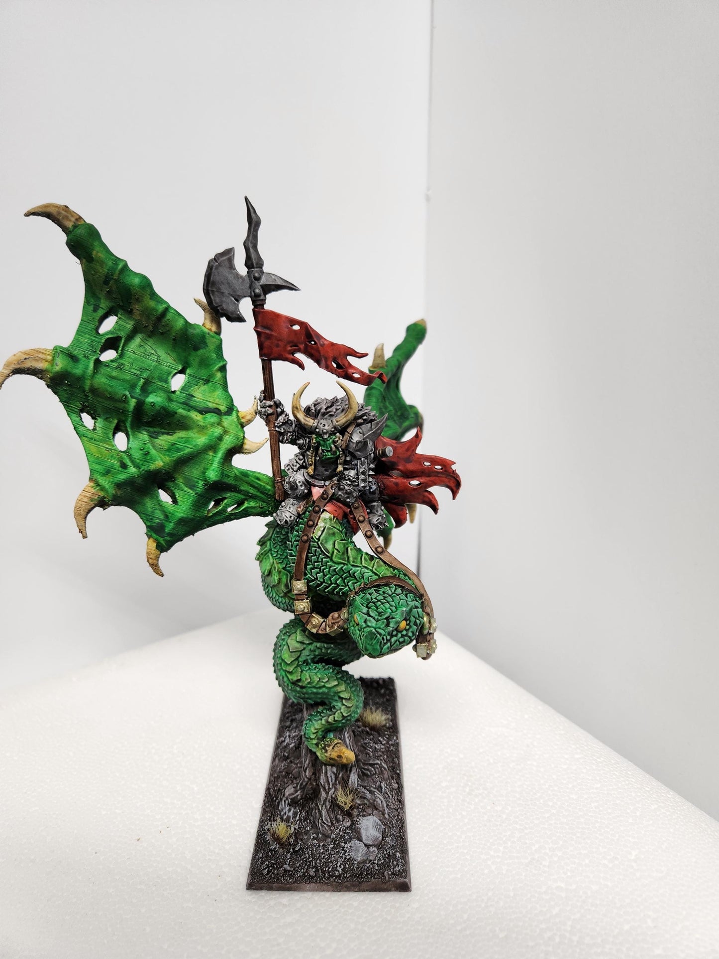 Orc Chief on Winged Serpent, Fantasy Skirmish Miniatures by MoM Miniatures, perfect for Fantasy Wargames and RPGs