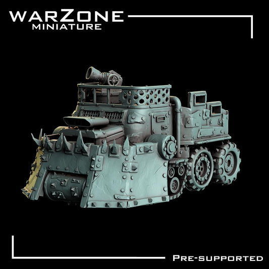 Orkaz Vehicle Wagon, Grimdark Orkish Menace Sculpted by WarZone Miniature, Scaled for Sci-Fi Miniature Wargames