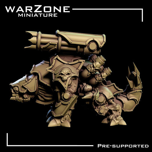 Daemon / Infernal Exocrusher, Heretic Daemon Tank Sculpted by WarZone Miniature, Scaled for Sci-Fi Miniature Wargames