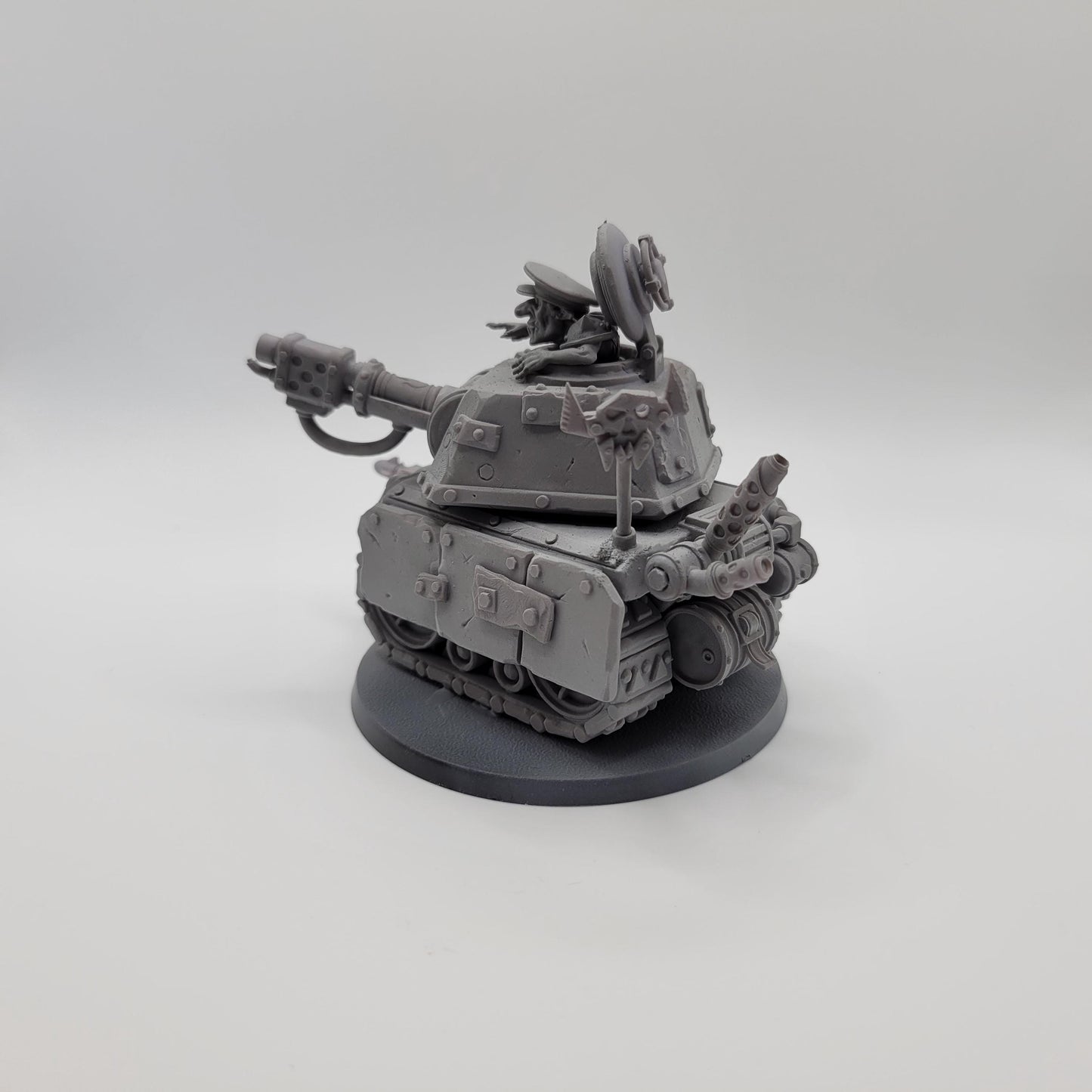 Orkaz Tank Vehicle / Junkyard Tank, Grimdark Orkish Menace Sculpted by WarZone Miniature, Scaled for Sci-Fi Miniature Wargames