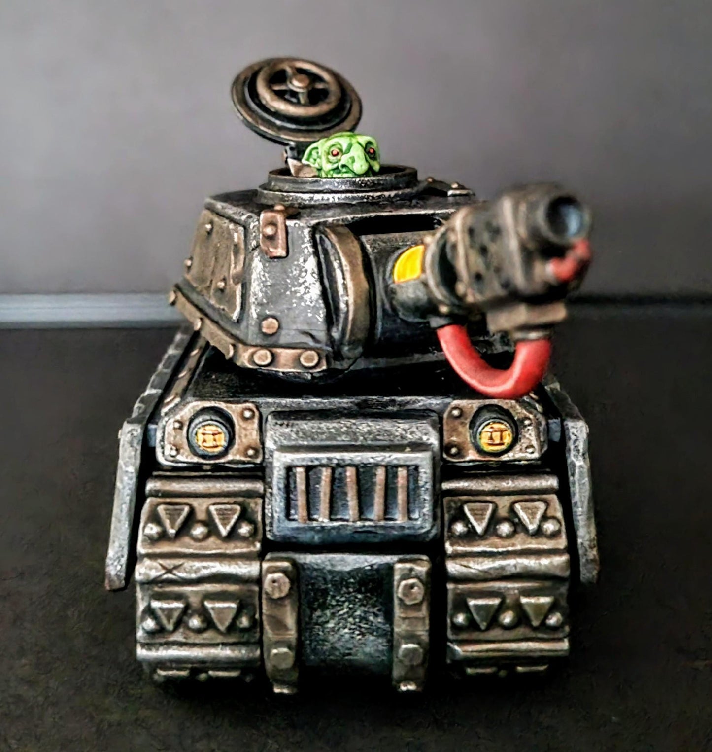 Orkaz Tank Vehicle / Junkyard Tank, Grimdark Orkish Menace Sculpted by WarZone Miniature, Scaled for Sci-Fi Miniature Wargames
