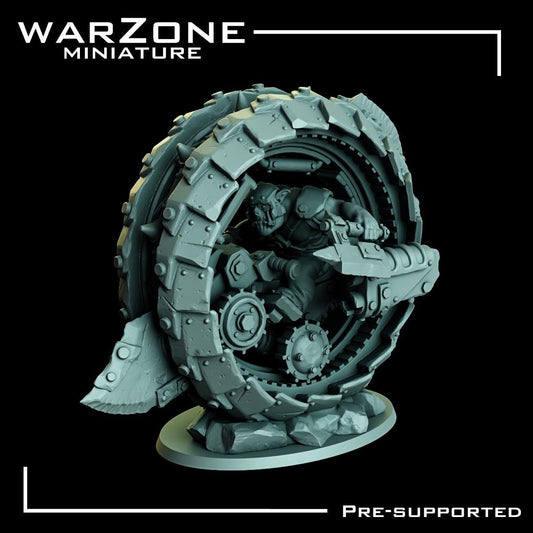 Orkaz vehicle / Orc Scraproller, Grimdark Orkish Menace Sculpted by WarZone Miniature, Scaled for Sci-Fi Miniature Wargames