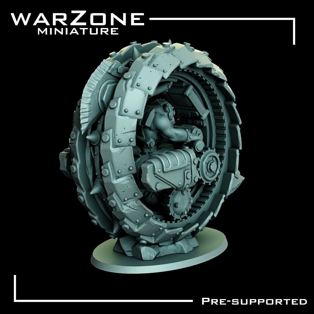 Orkaz vehicle / Orc Scraproller, Grimdark Orkish Menace Sculpted by WarZone Miniature, Scaled for Sci-Fi Miniature Wargames