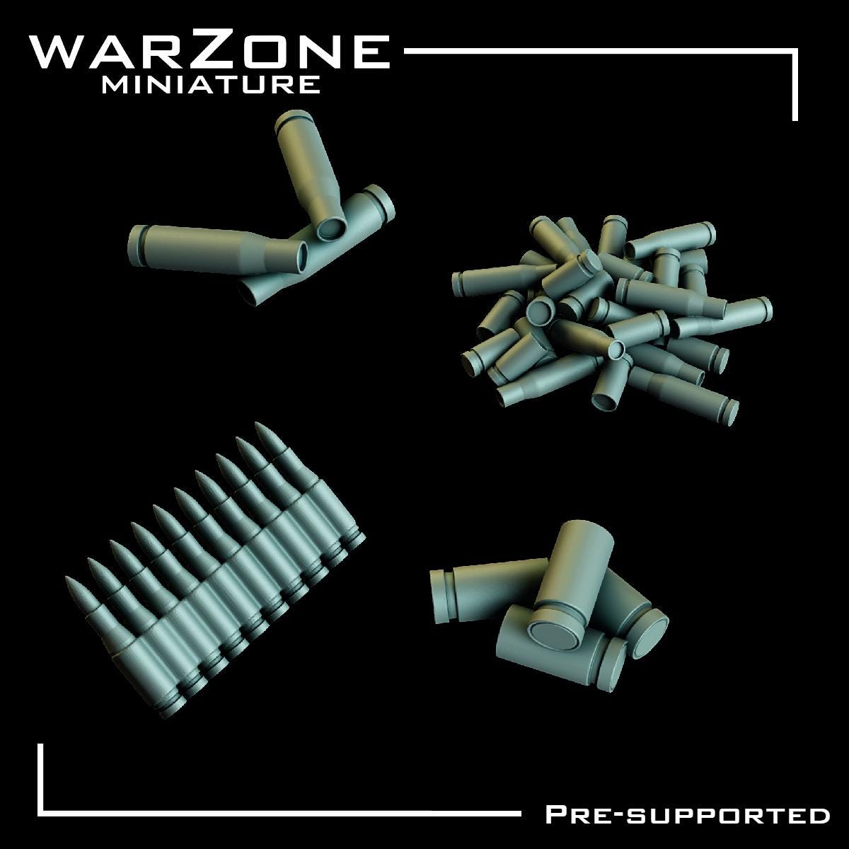 Ammo / Ammo Crates & Bullet, Grimdark Conversion Parts and Basing Materials Sculpted by WarZone Miniature, Scaled for Miniature Wargames
