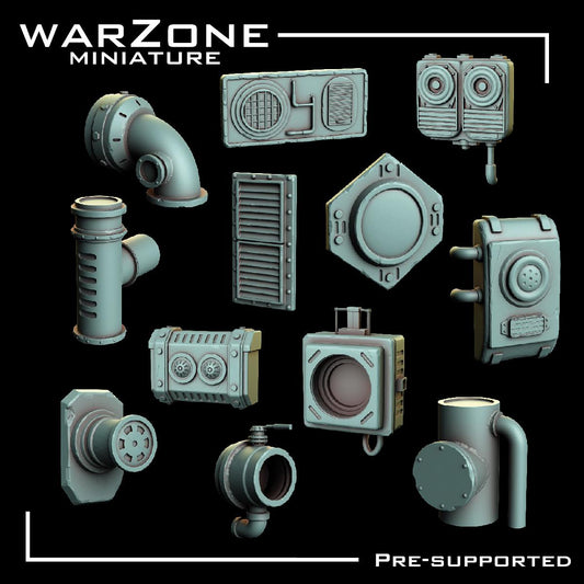 Industrial Kitbash / Kitbash Wasteland Kitbash, Grimdark Conversion Parts and Basing Materials Sculpted by WarZone Miniature
