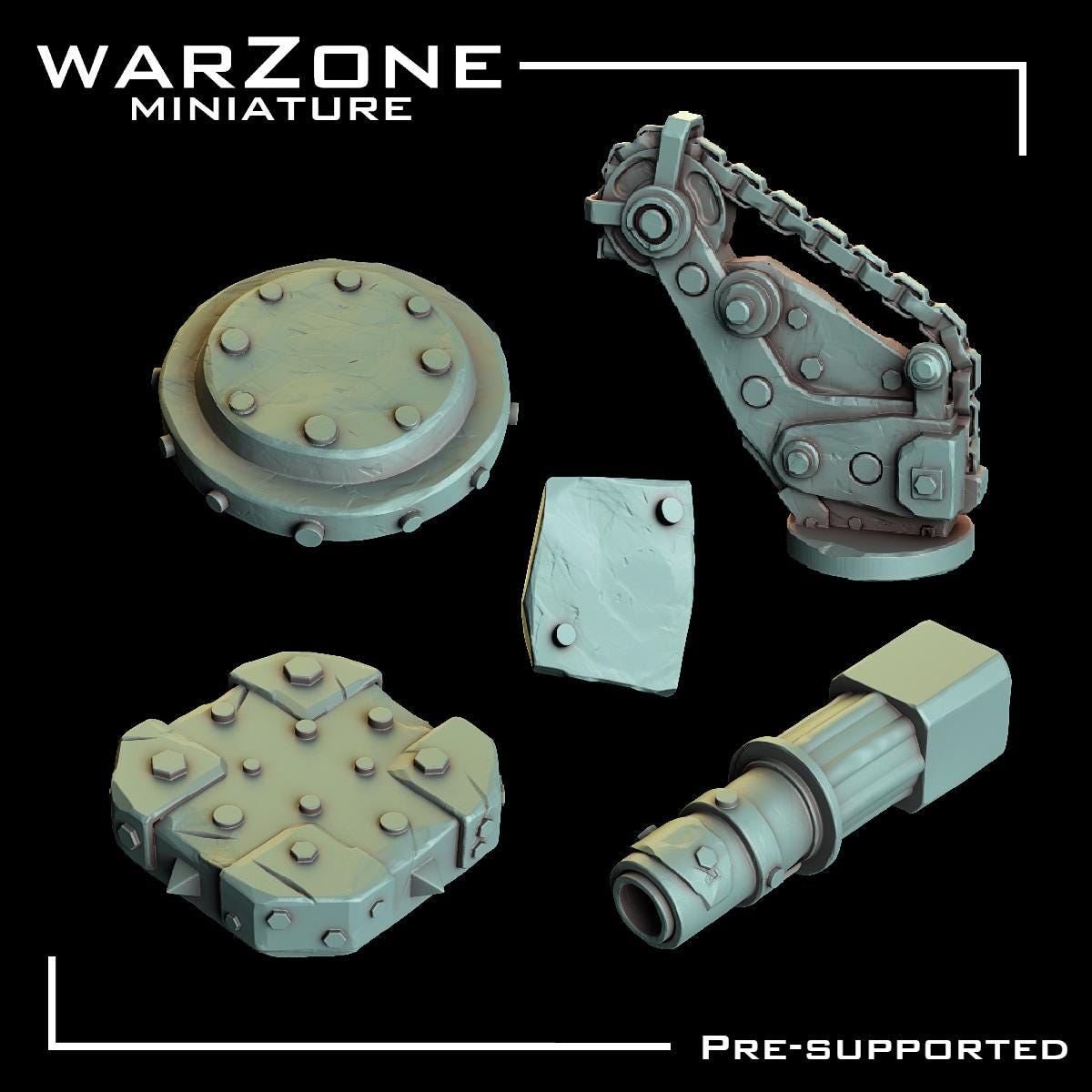 Orkaz Kitbash / Scraplands Kitbash Vol. 03, Grimdark Conversion Parts and Basing Materials Sculpted by WarZone Miniature, Miniature Wargames