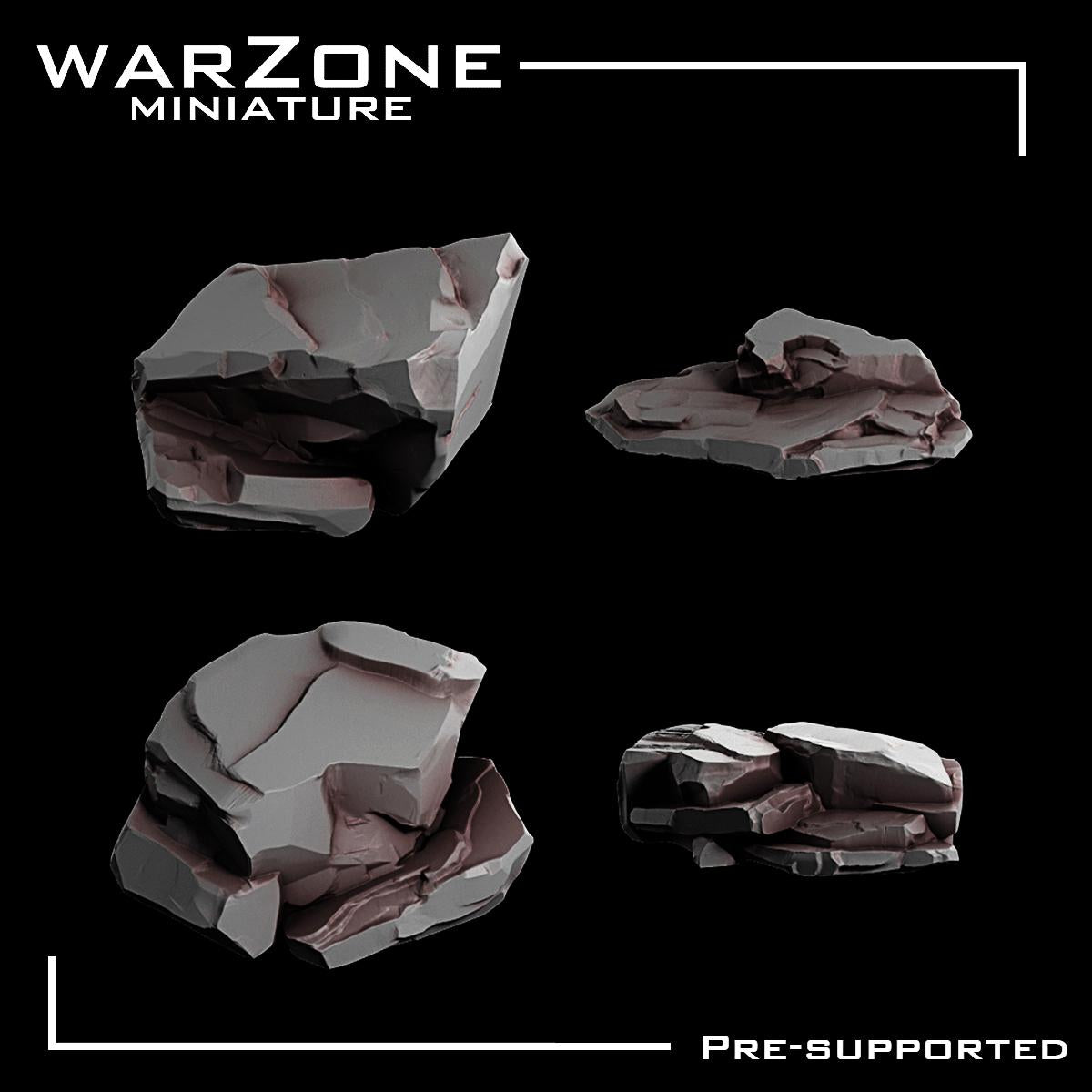 Rock / Desert Rocks basing bits Vol. 02, Grimdark Conversion Parts and Basing Materials Sculpted by WarZone Miniature