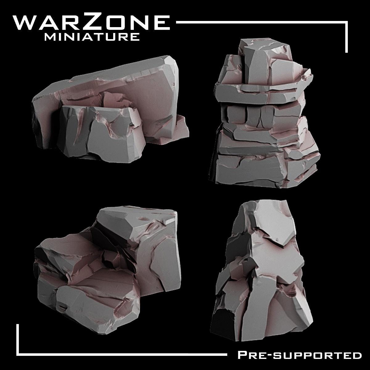 Rock / Desert Rocks basing bits Vol. 02, Grimdark Conversion Parts and Basing Materials Sculpted by WarZone Miniature