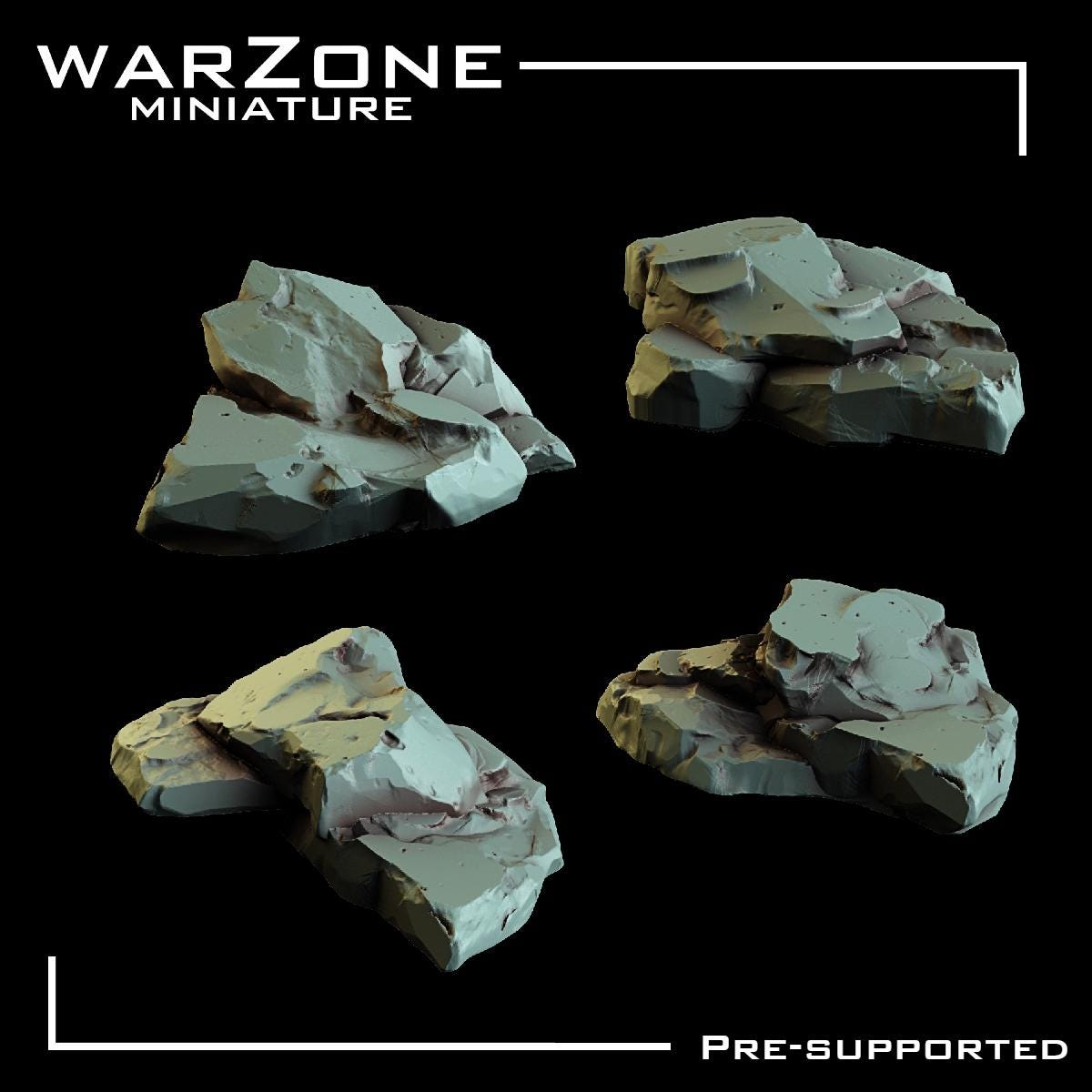 Rock / Rocks Basing Bits Vol. 03, Grimdark Conversion Parts and Basing Materials Sculpted by WarZone Miniature
