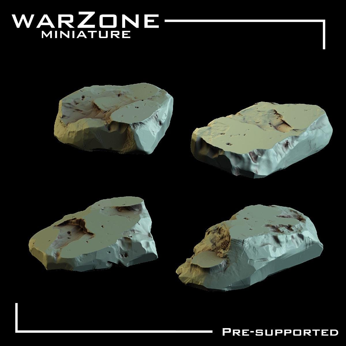 Rock / Rocks Basing Bits Vol. 03, Grimdark Conversion Parts and Basing Materials Sculpted by WarZone Miniature