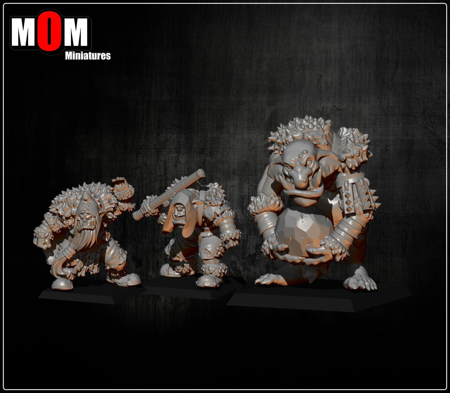 Orc Stone Thrower, Fantasy Skirmish Miniatures by MoM Miniatures, perfect for Fantasy Wargames and RPGs